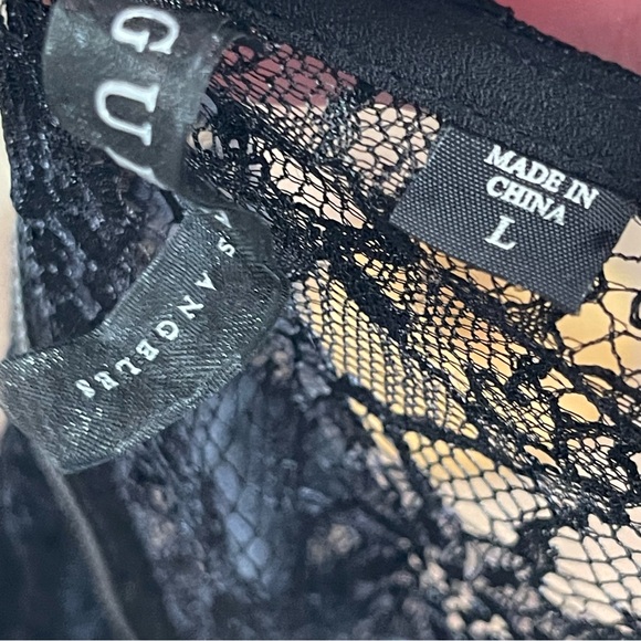 GUESS Black Lace Peplum Top - Picture 7 of 8